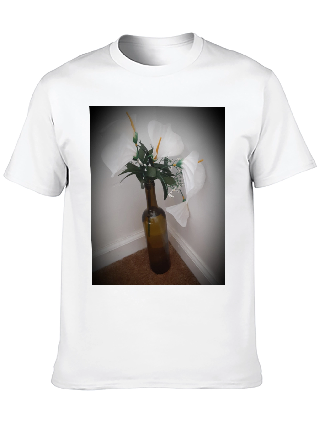 Floral Vase Graphic Tee - Elegant Design