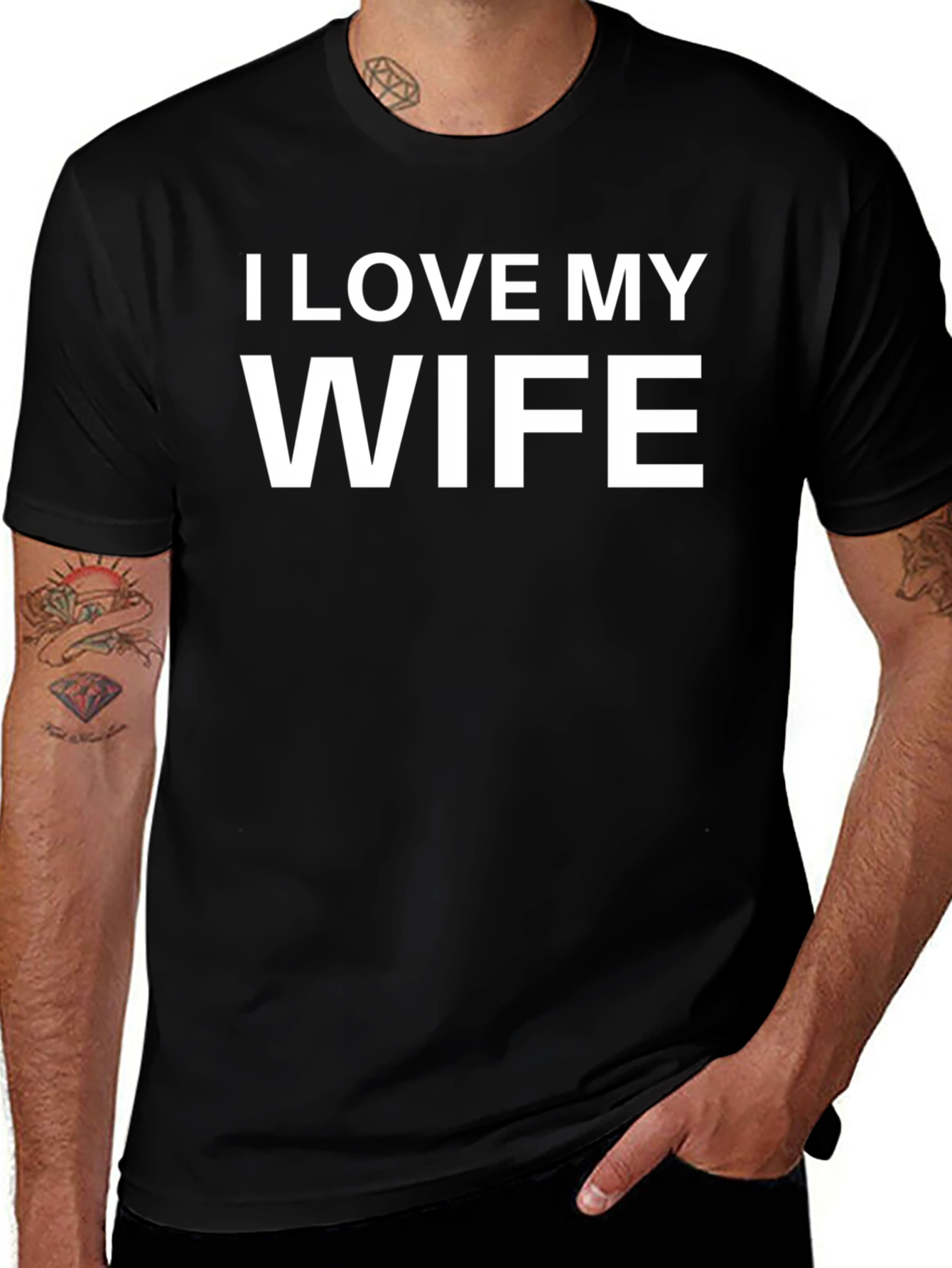 I Love My Wife Black T-Shirt