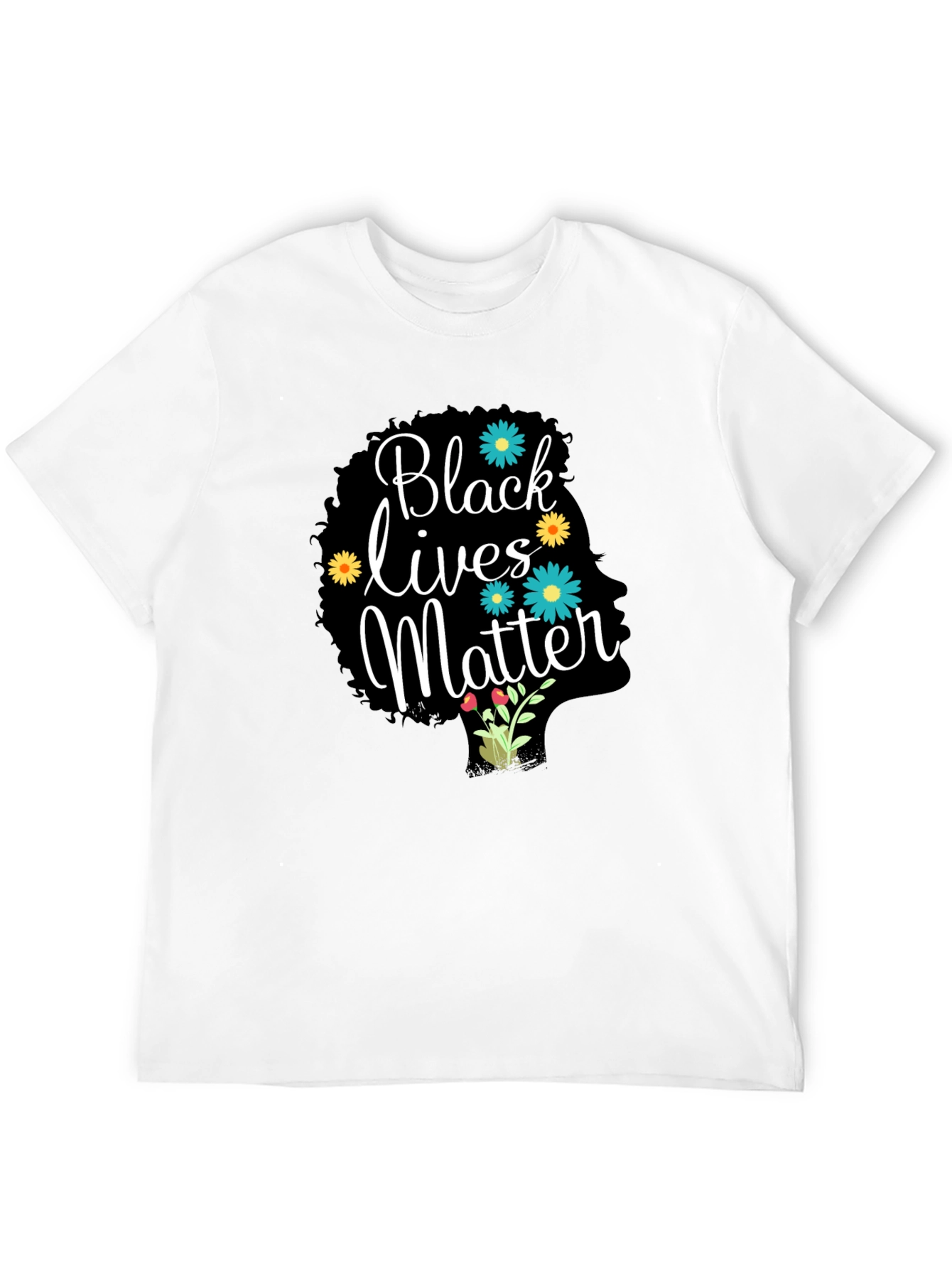 Black Lives Matter Floral Afro Tee