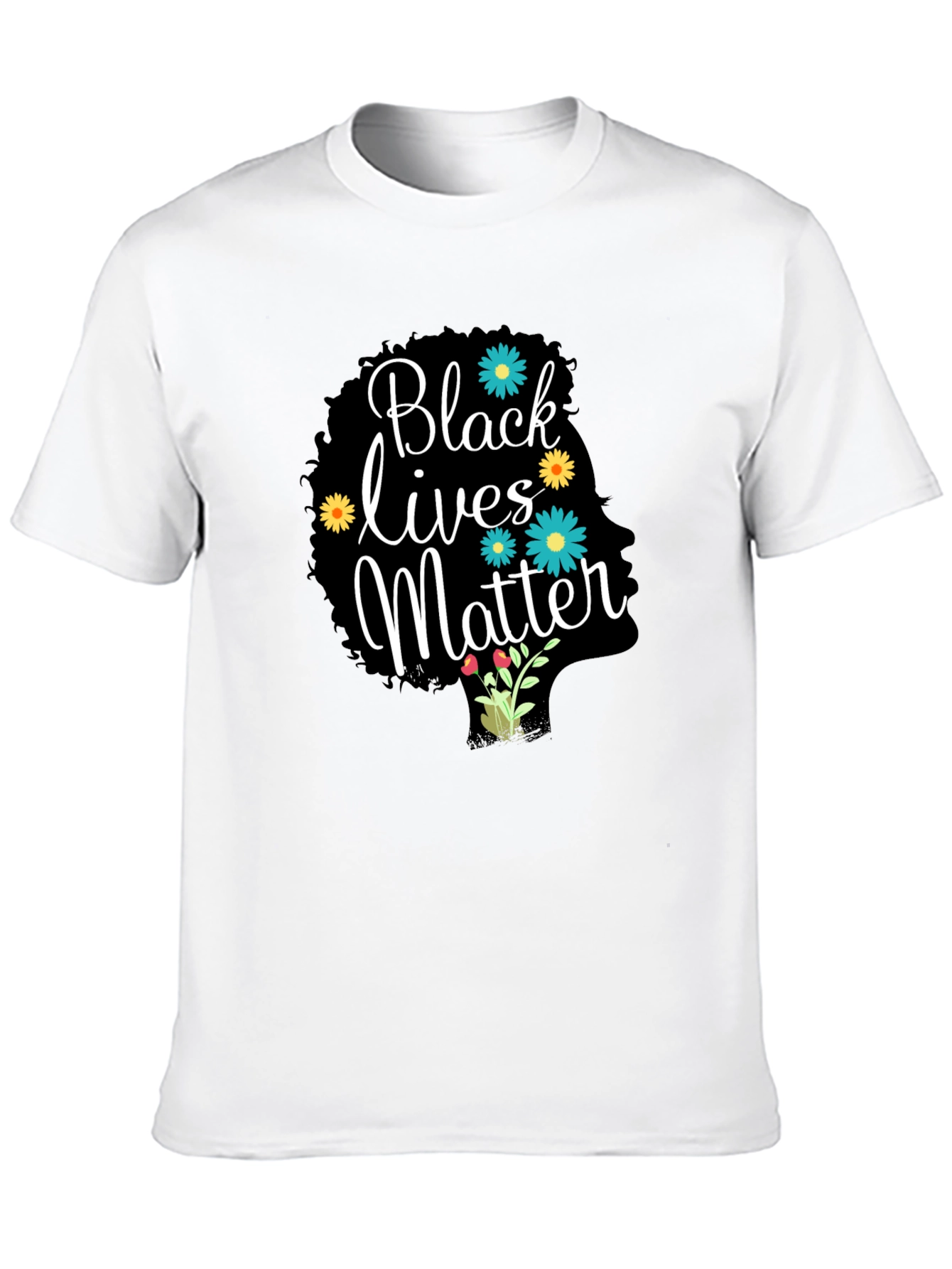 Black Lives Matter Floral Afro Tee