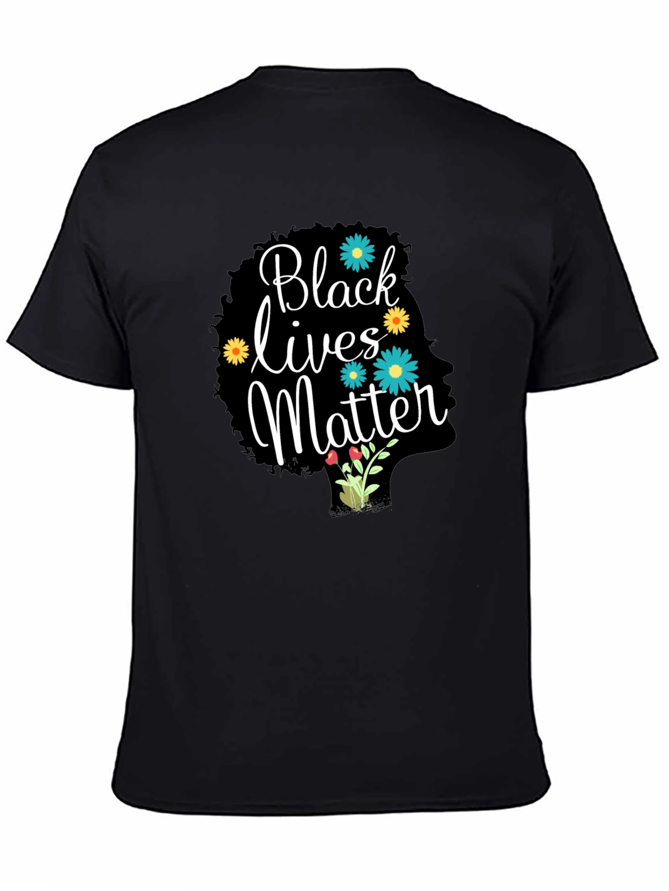 Black Lives Matter Floral Afro Tee