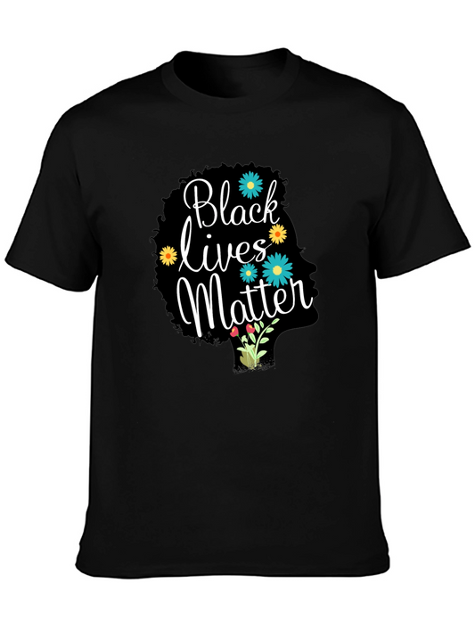 Black Lives Matter Floral Afro Tee