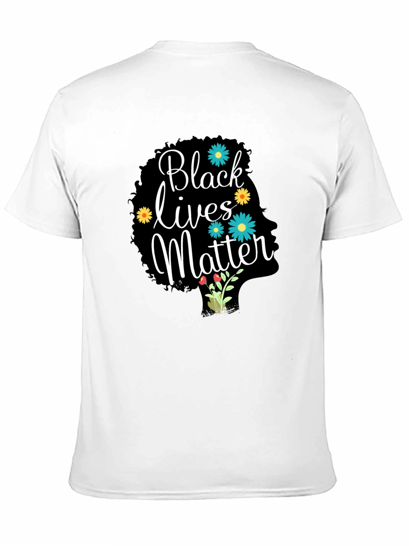 Black Lives Matter Floral Afro Tee