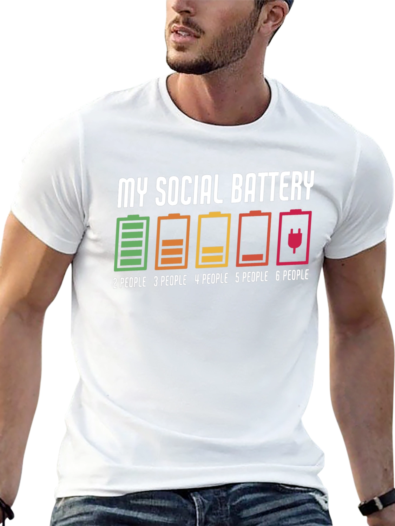 Social Battery Graphic T-Shirt - Introvert Humor