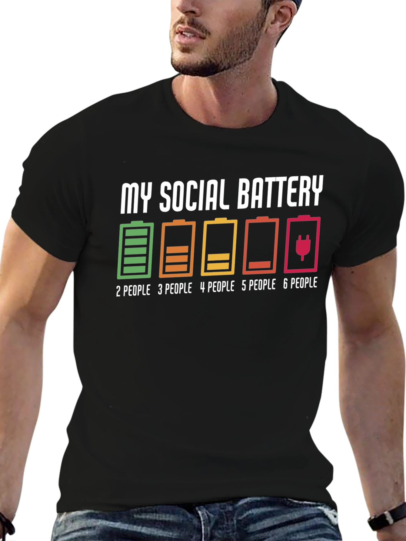 Social Battery Graphic T-Shirt - Introvert Humor