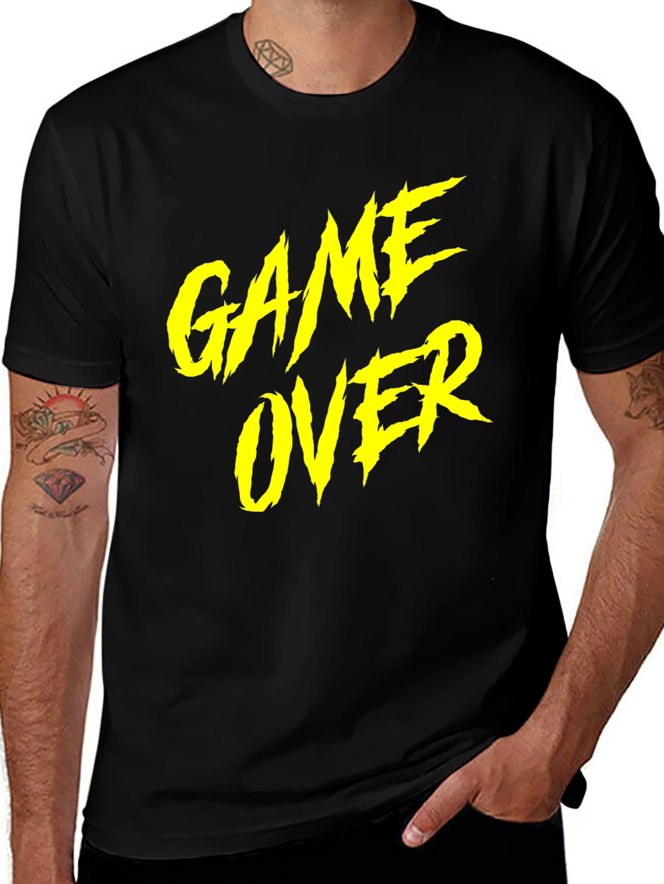Game Over Graphic Tee - Black Cotton T-Shirt