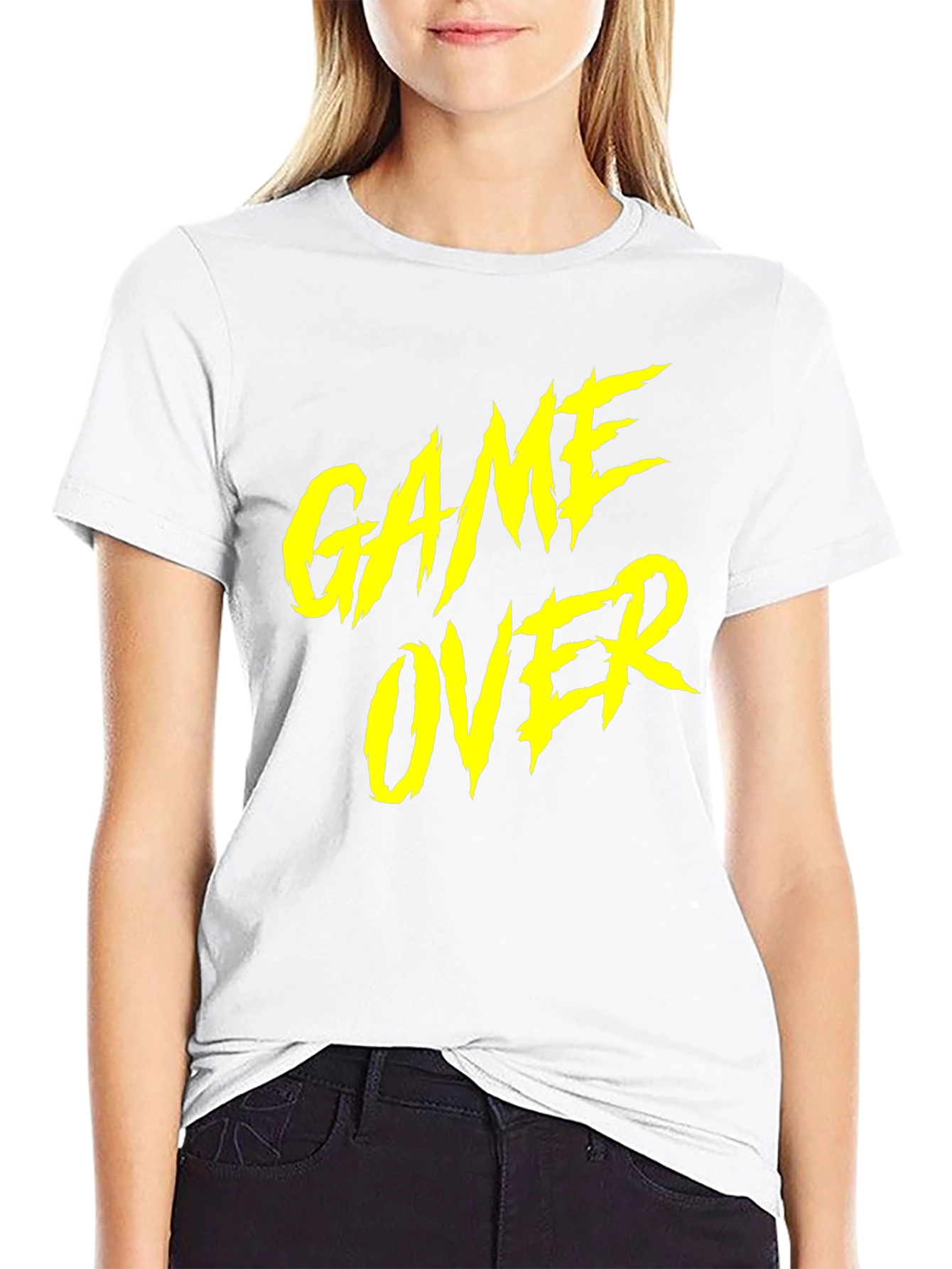 Game Over Graphic Tee - Black Cotton T-Shirt