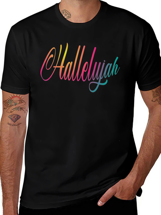 Hallelujah Gradient Graphic Tee - Black