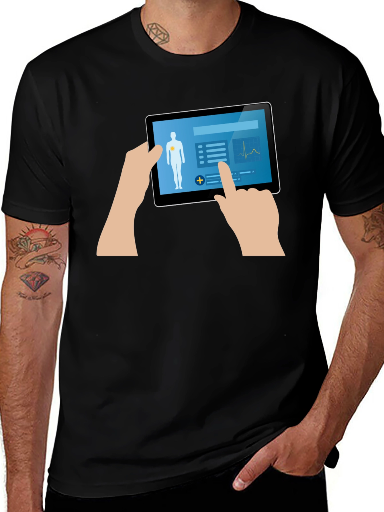Medical Tablet Graphic Tee - Tech Inspired Design