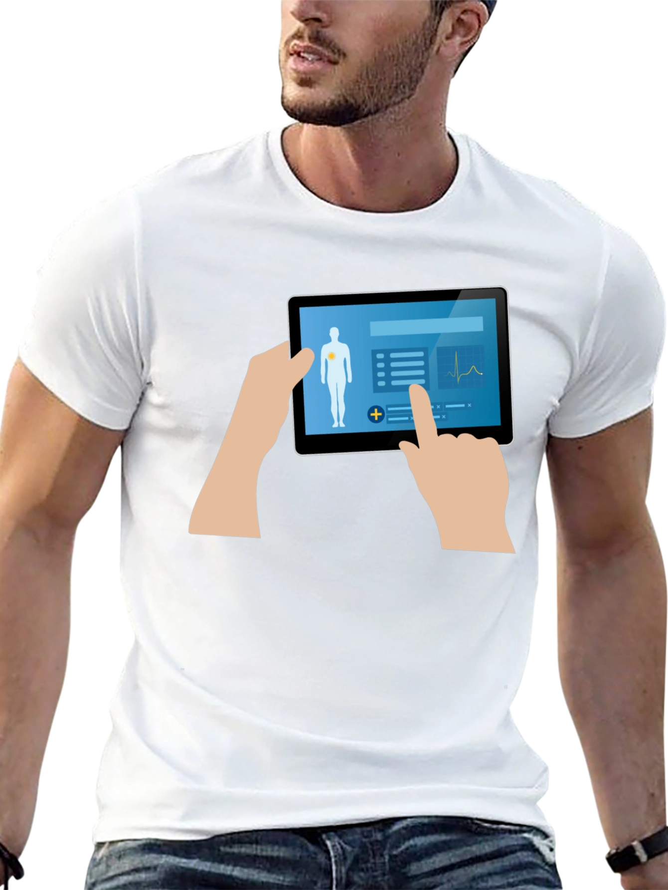 Medical Tablet Graphic Tee - Tech Inspired Design