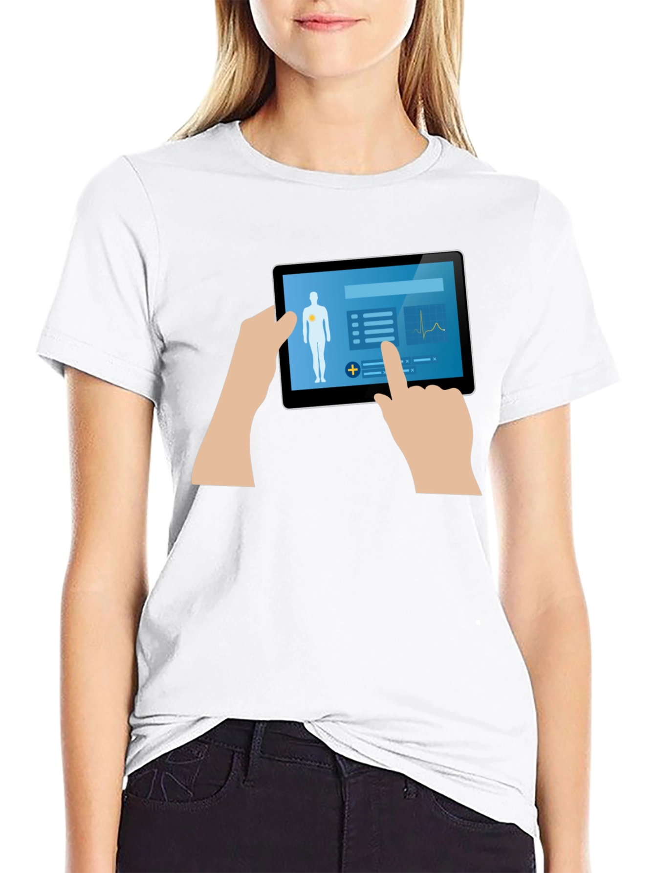 Medical Tablet Graphic Tee - Tech Inspired Design