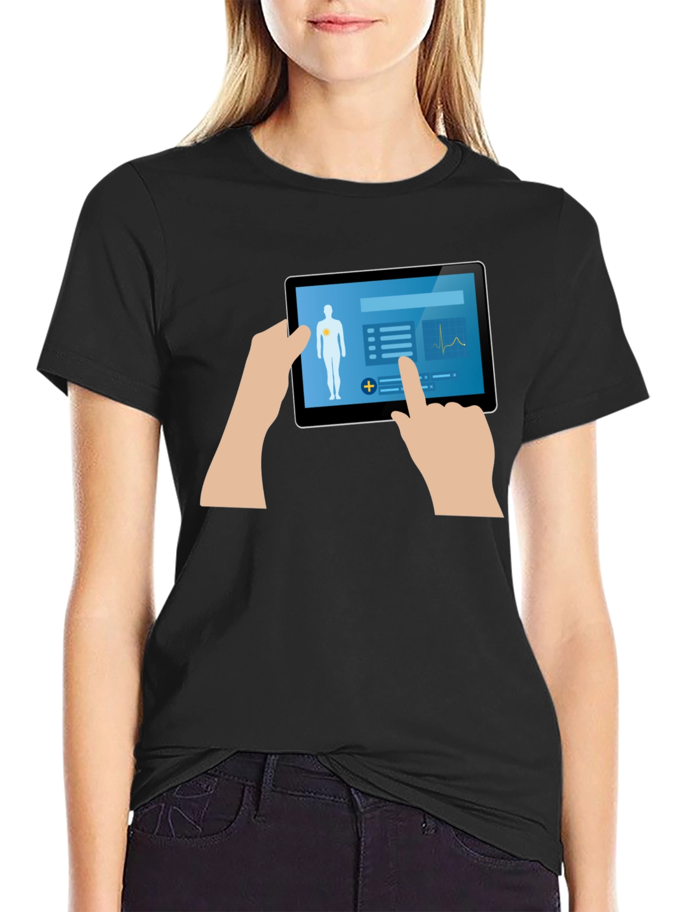Medical Tablet Graphic Tee - Tech Inspired Design