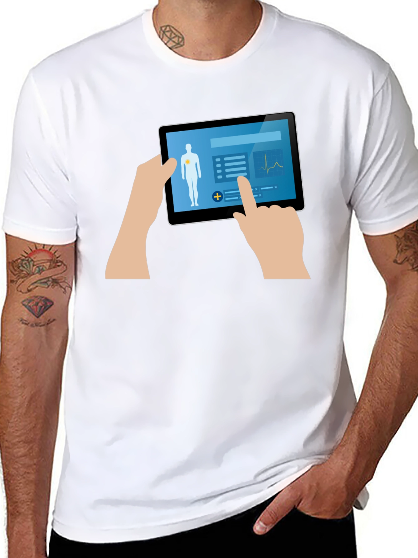 Medical Tablet Graphic Tee - Tech Inspired Design
