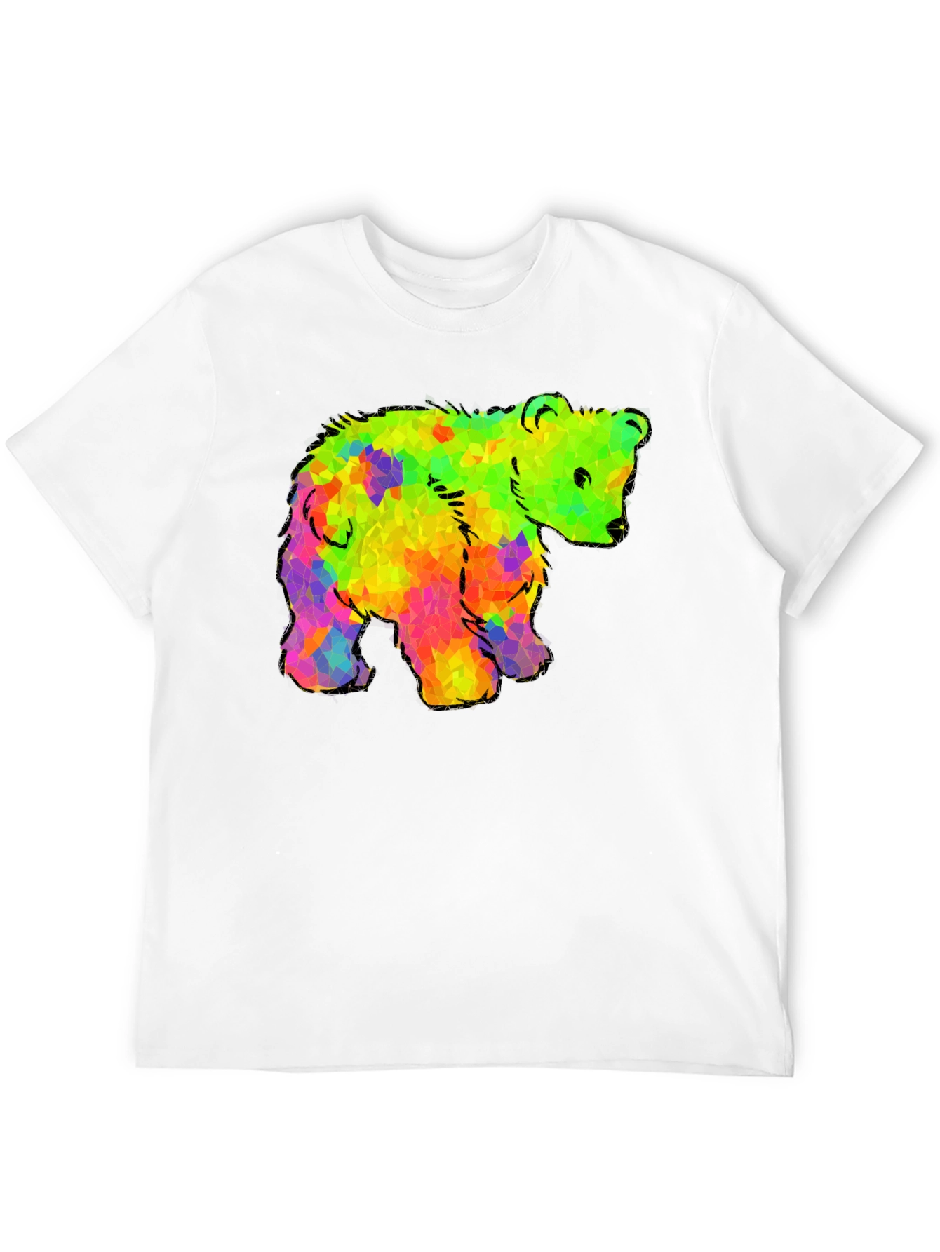 Rainbow Bear Graphic Black T-Shirt