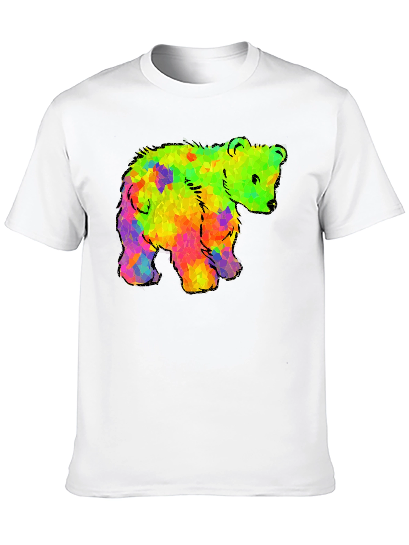 Rainbow Bear Graphic Black T-Shirt