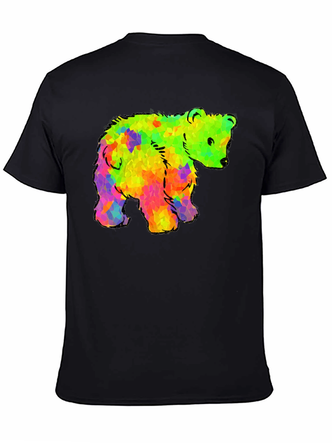 Rainbow Bear Graphic Black T-Shirt