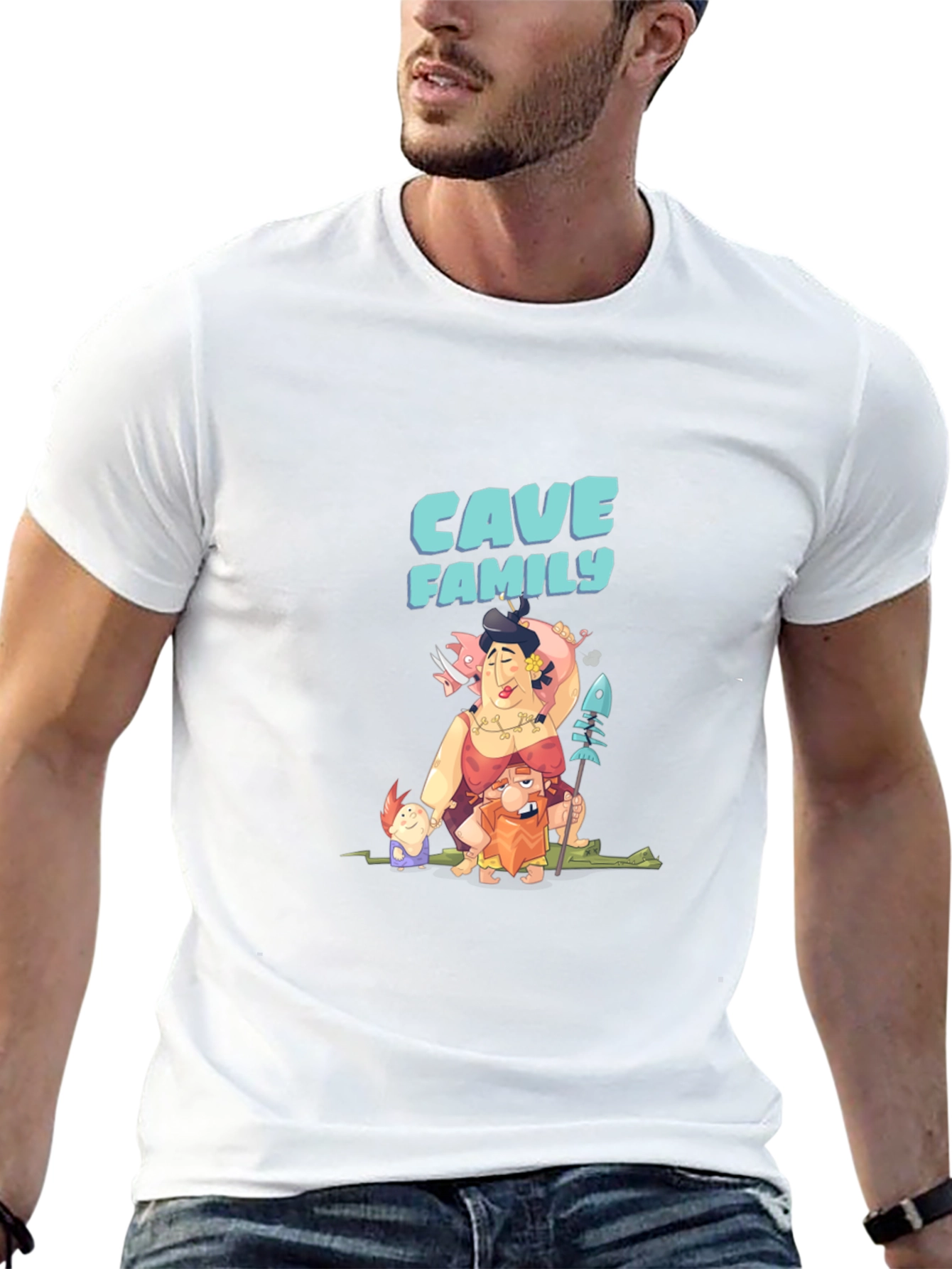 Cave Family Graphic T-Shirt - Black