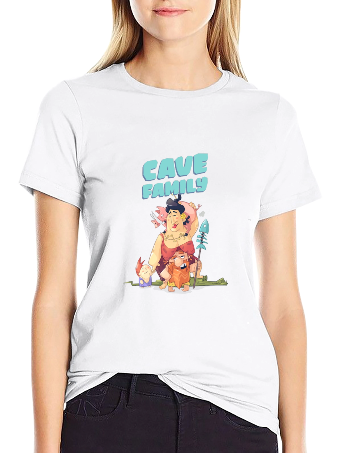 Cave Family Graphic T-Shirt - Black