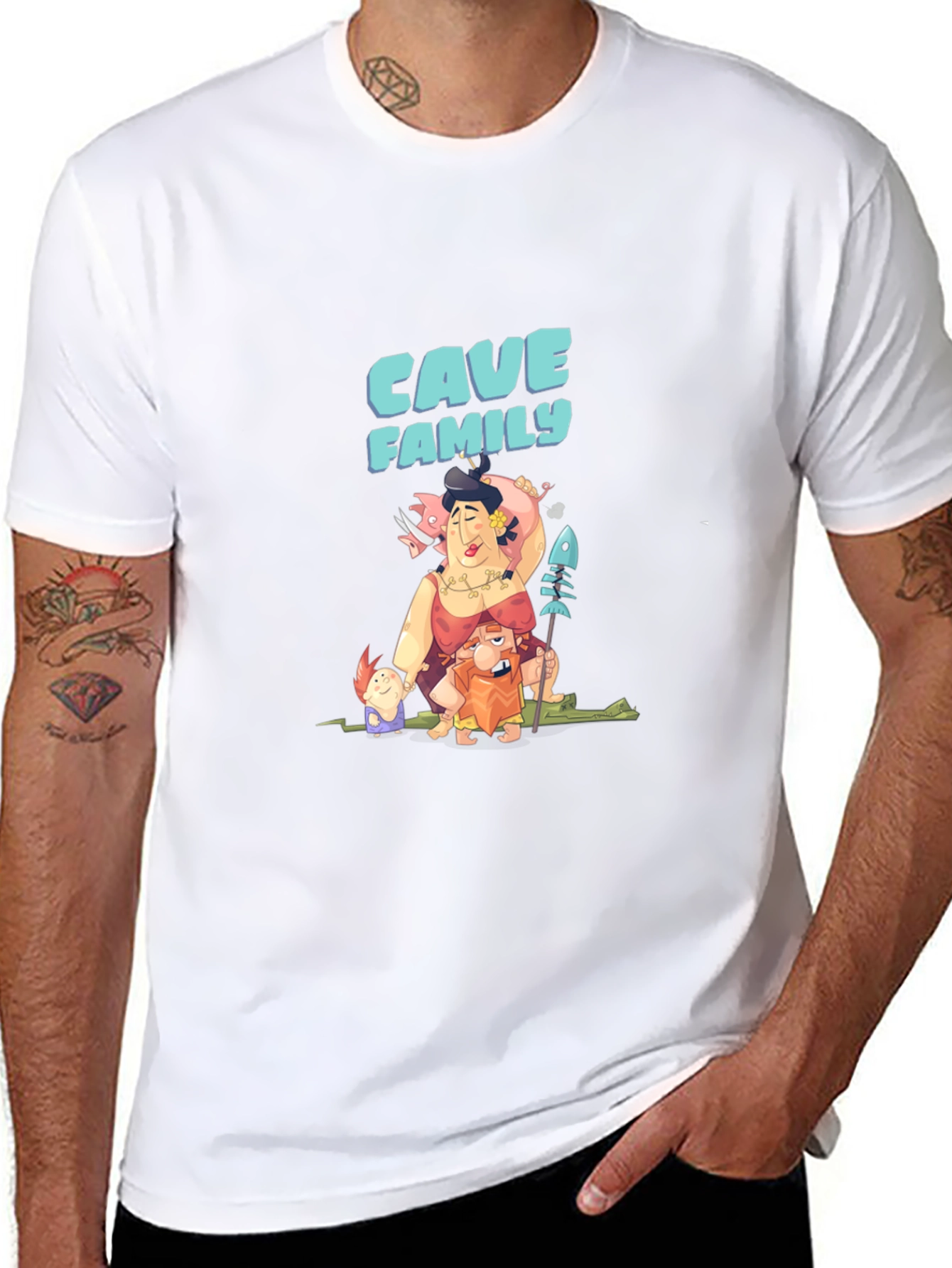 Cave Family Graphic T-Shirt - Black