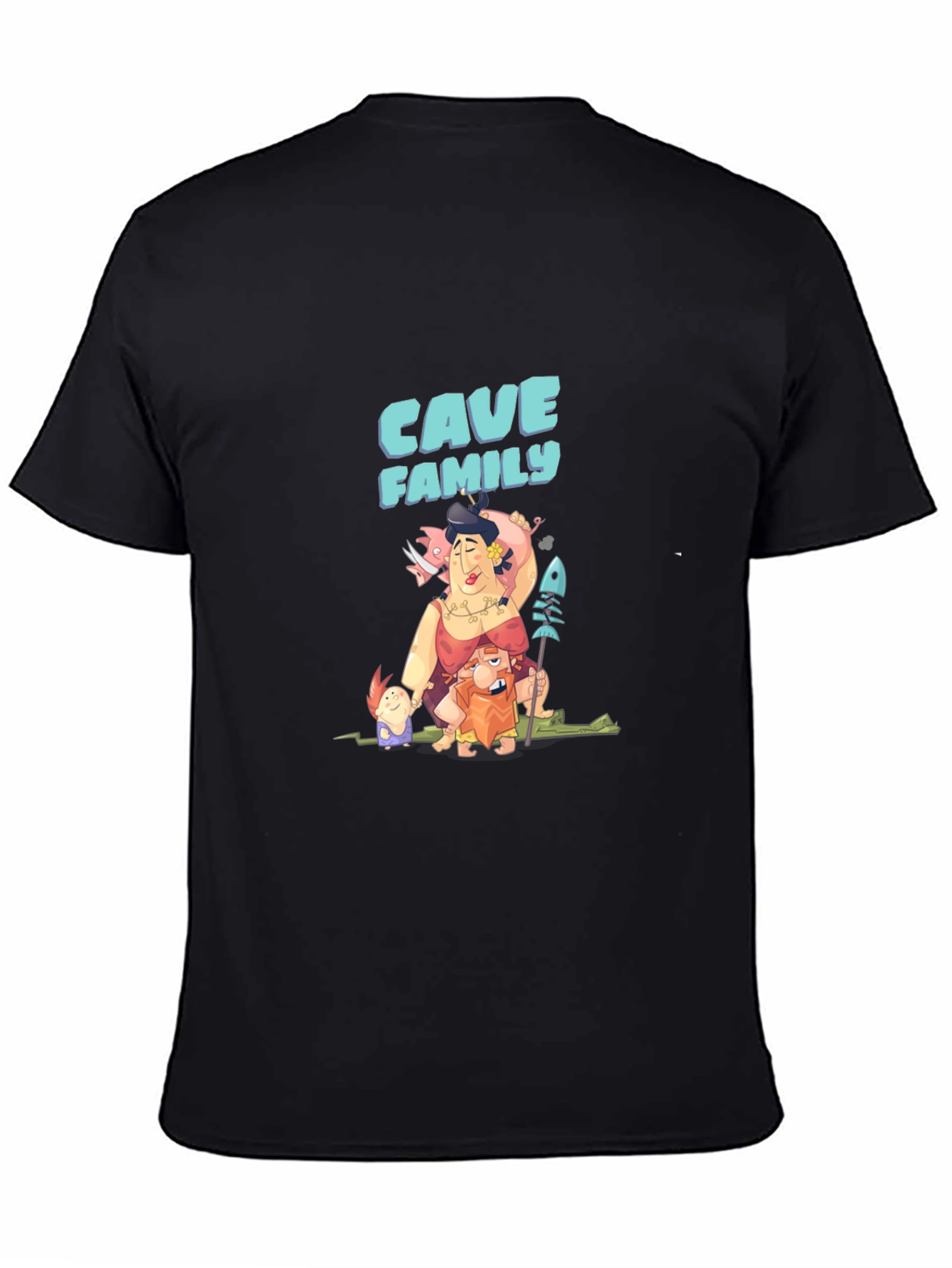 Cave Family Graphic T-Shirt - Black