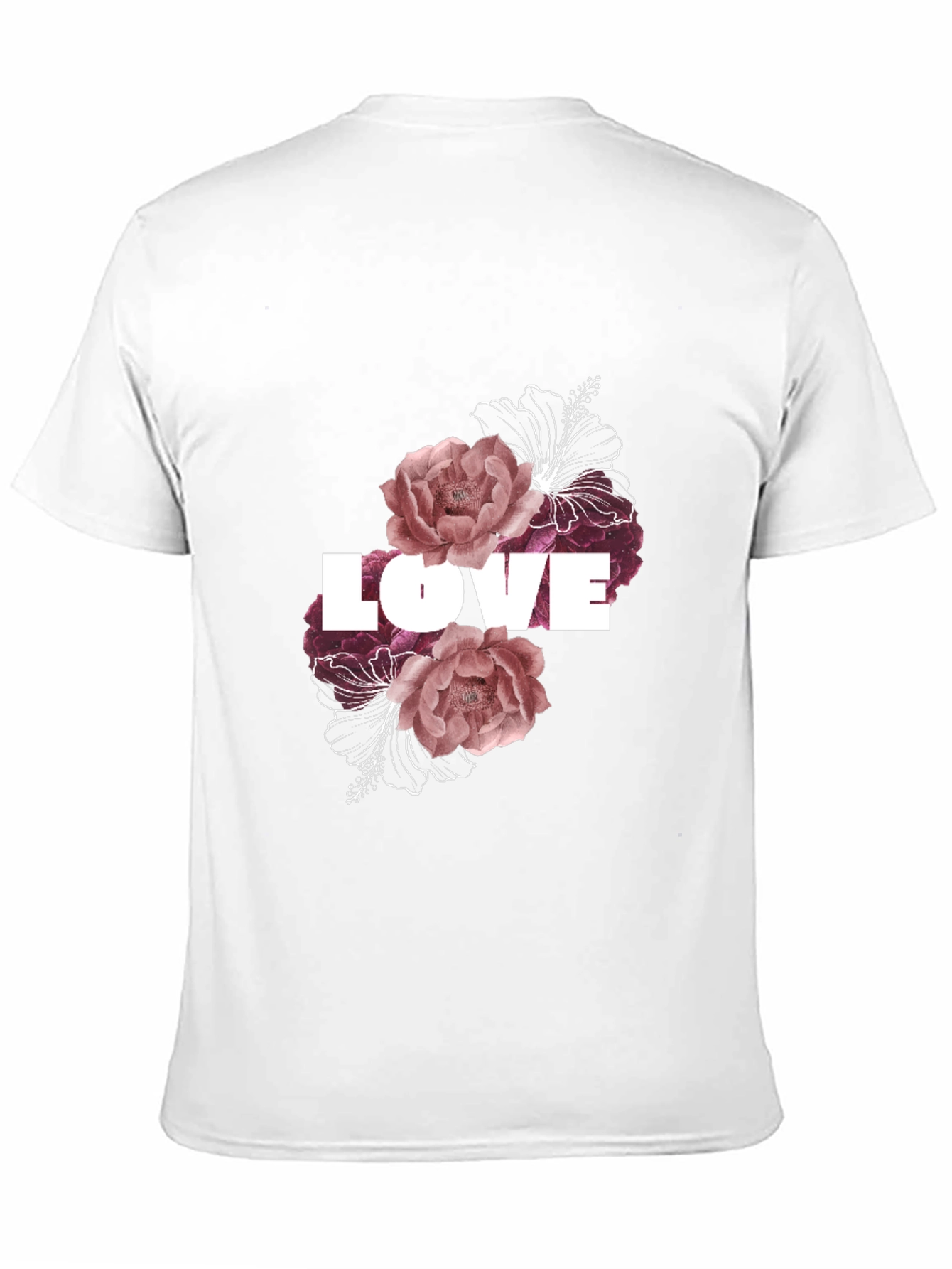 Love Floral Graphic Black Tee