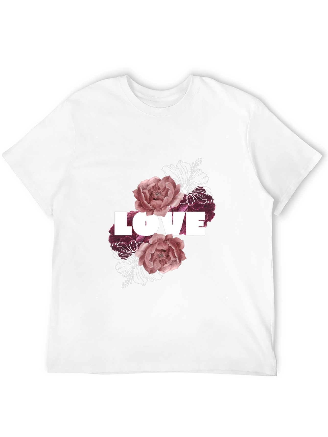 Love Floral Graphic Black Tee