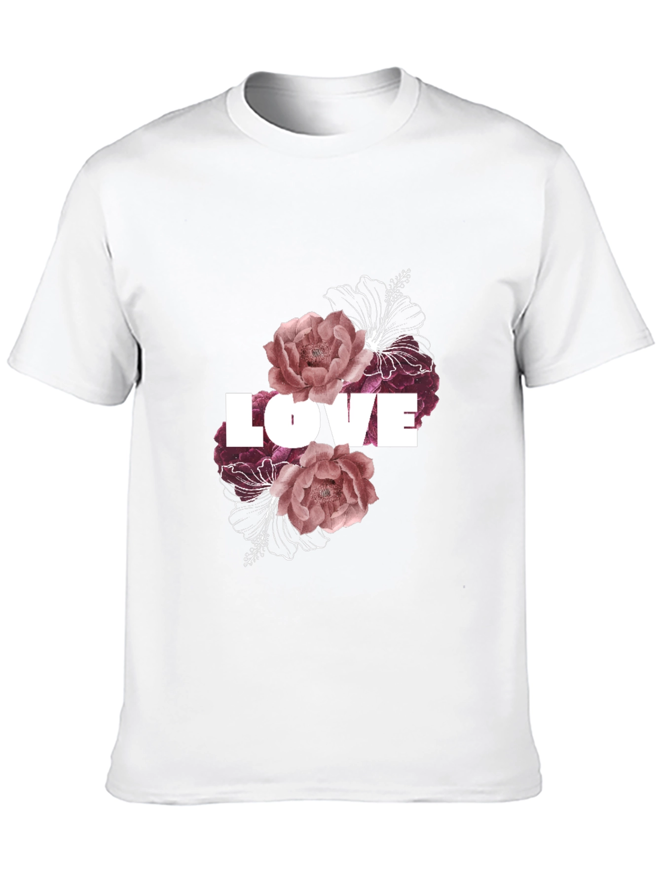 Love Floral Graphic Black Tee