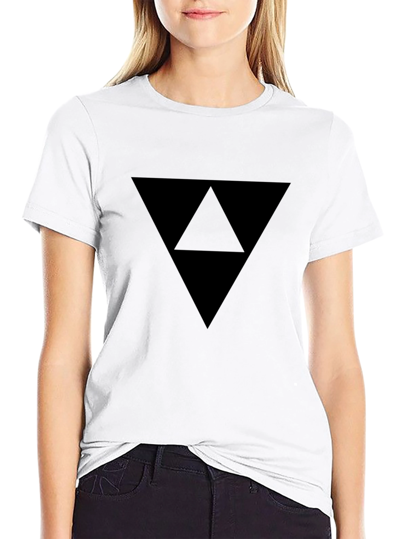 Mens Black Triangle Graphic T-Shirt