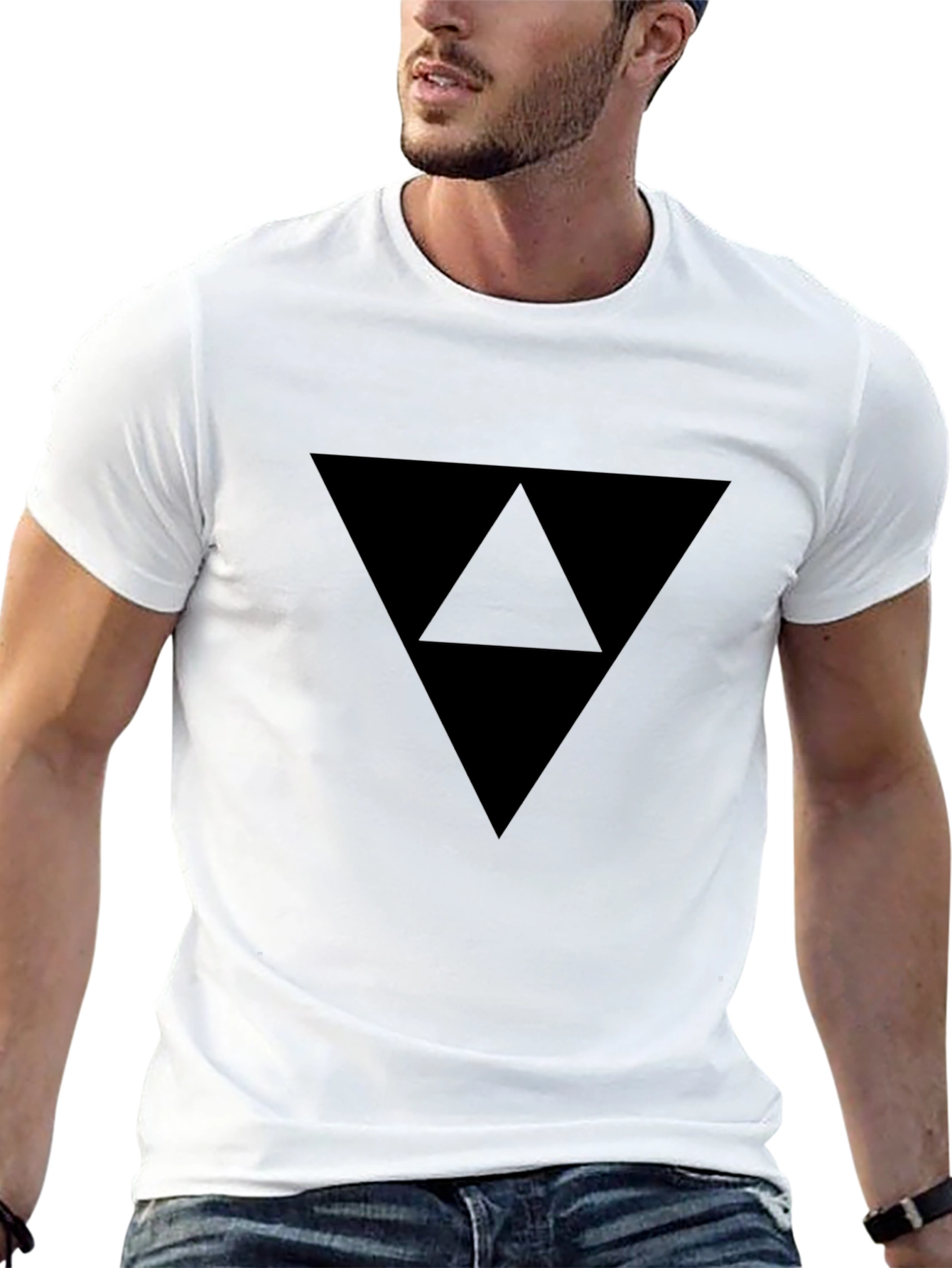 Mens Black Triangle Graphic T-Shirt