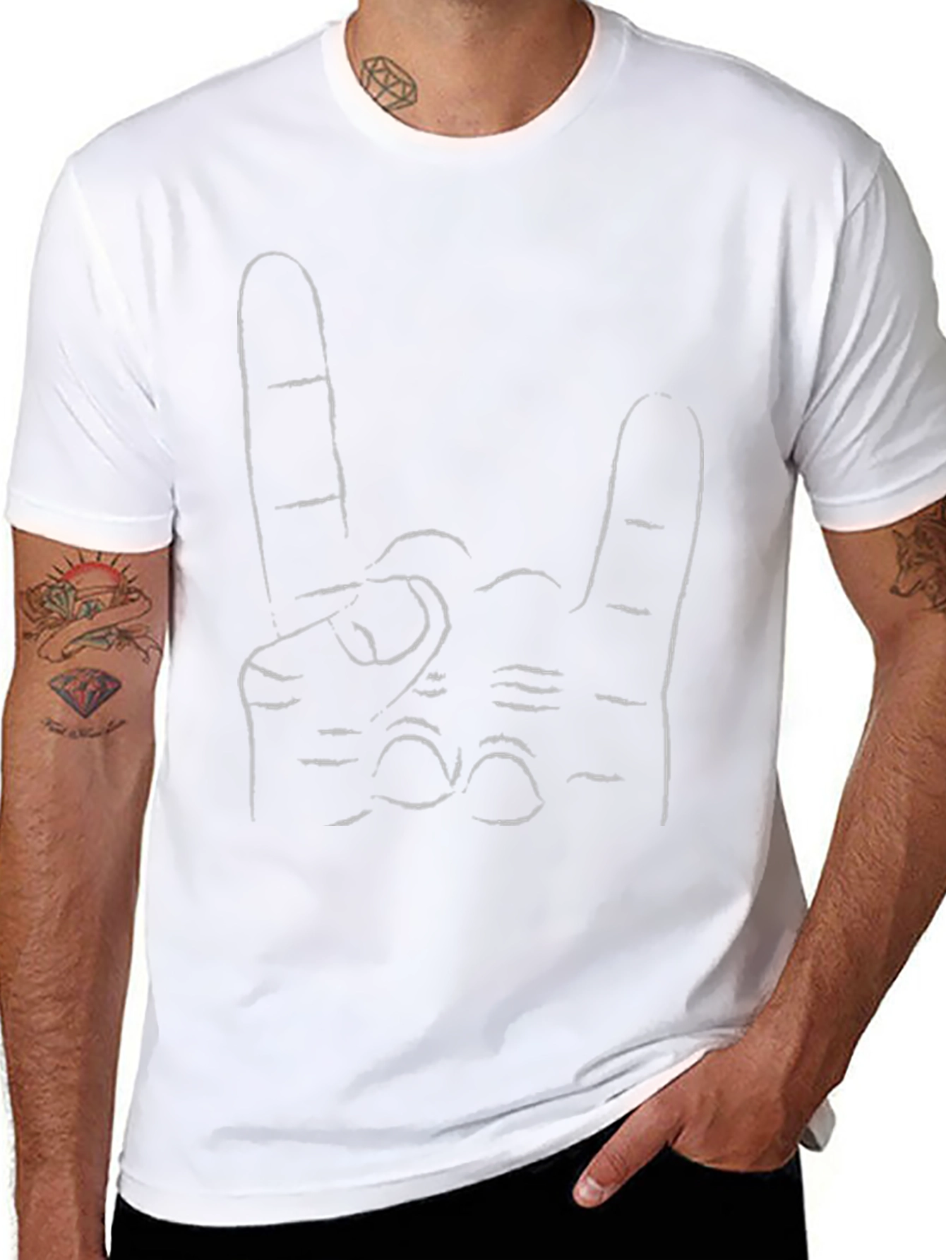Rock On Hand Graphic Tee - Black T-Shirt