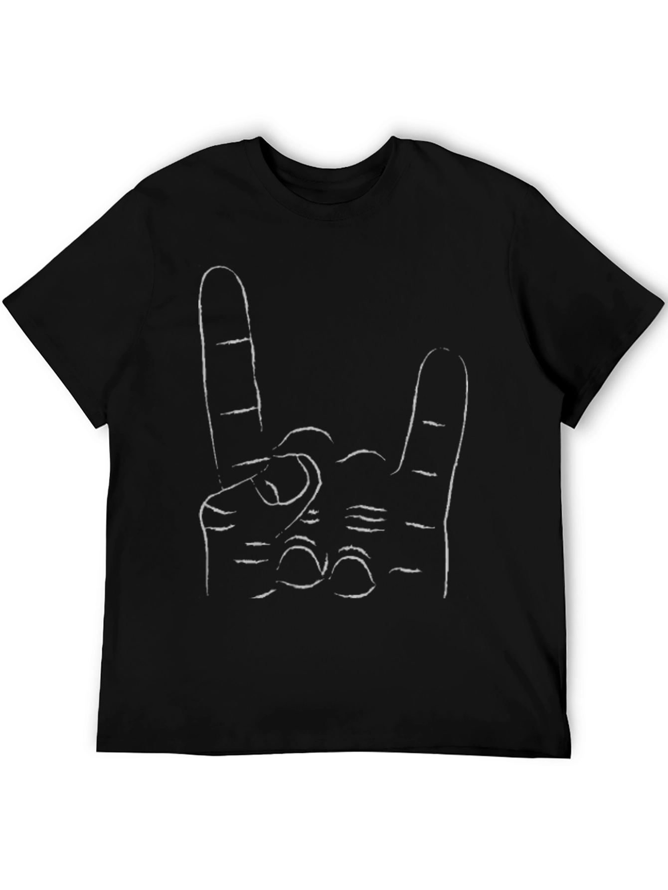 Rock On Hand Graphic Tee - Black T-Shirt