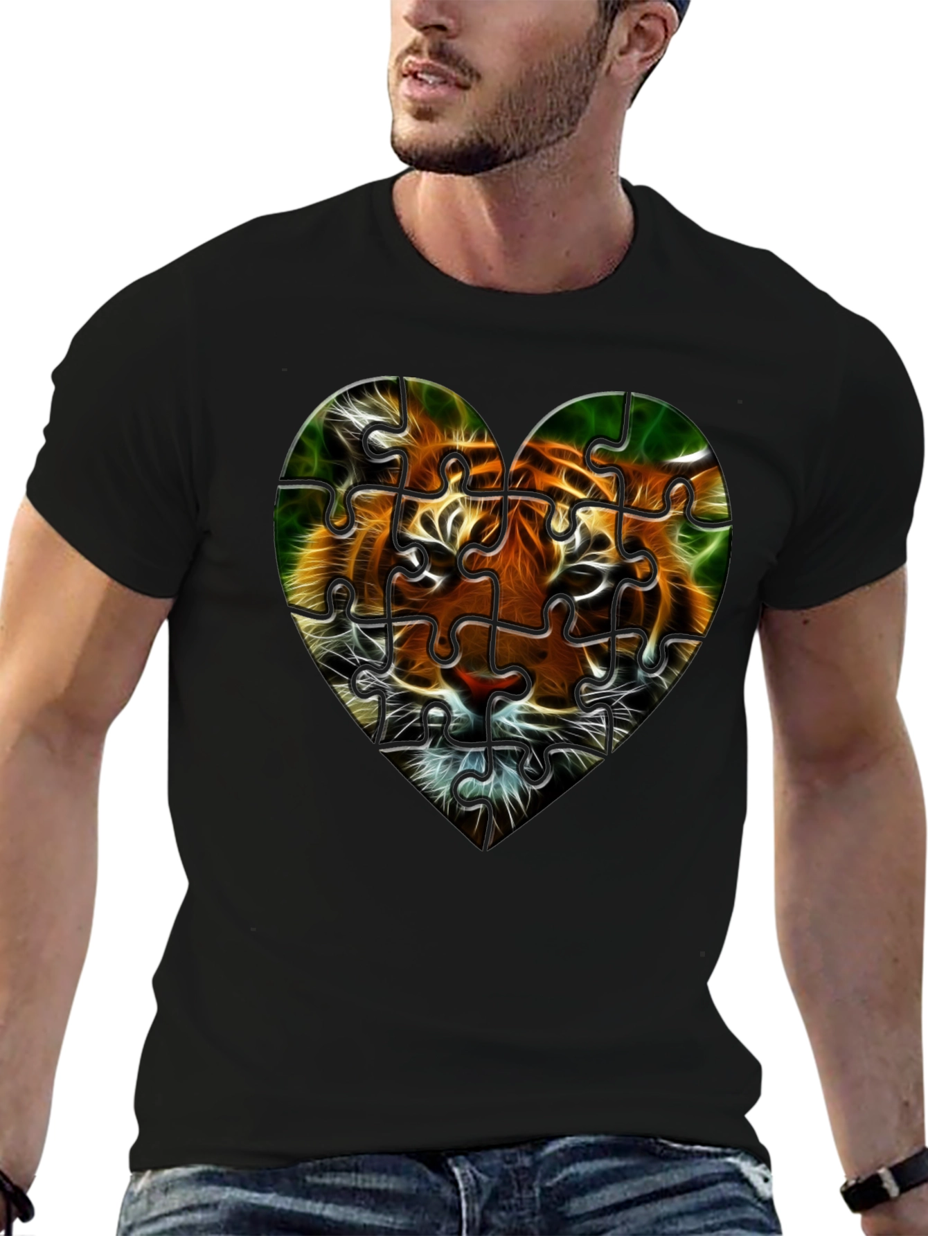 Tiger Heart Puzzle T-Shirt