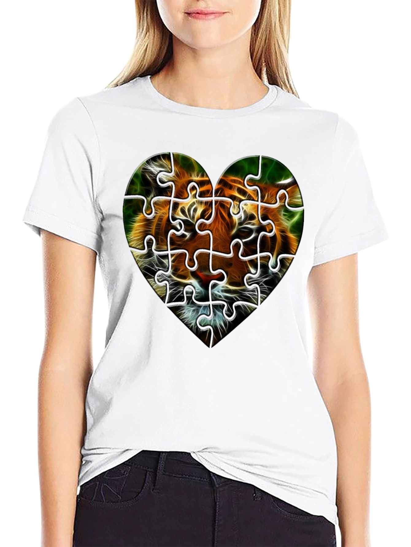 Tiger Heart Puzzle T-Shirt