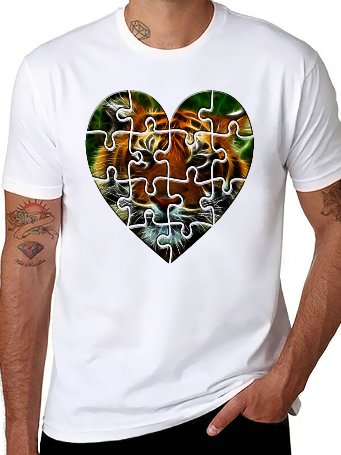 Tiger Heart Puzzle T-Shirt