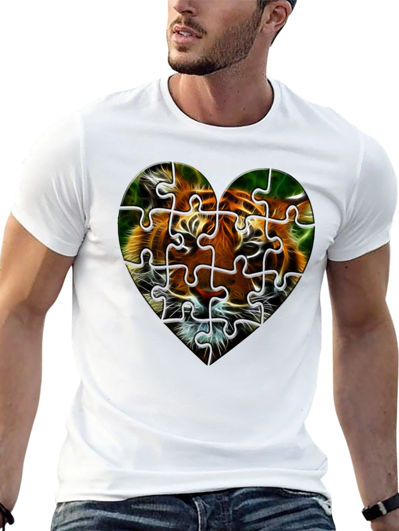 Tiger Heart Puzzle T-Shirt