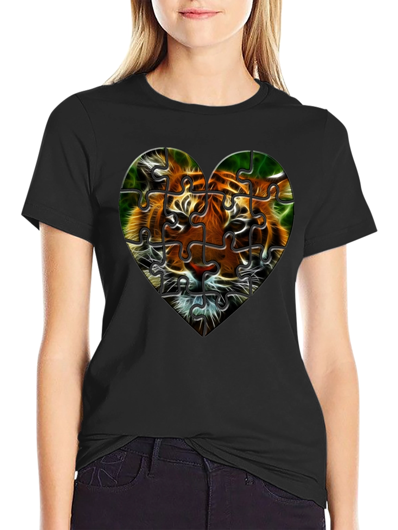 Tiger Heart Puzzle T-Shirt