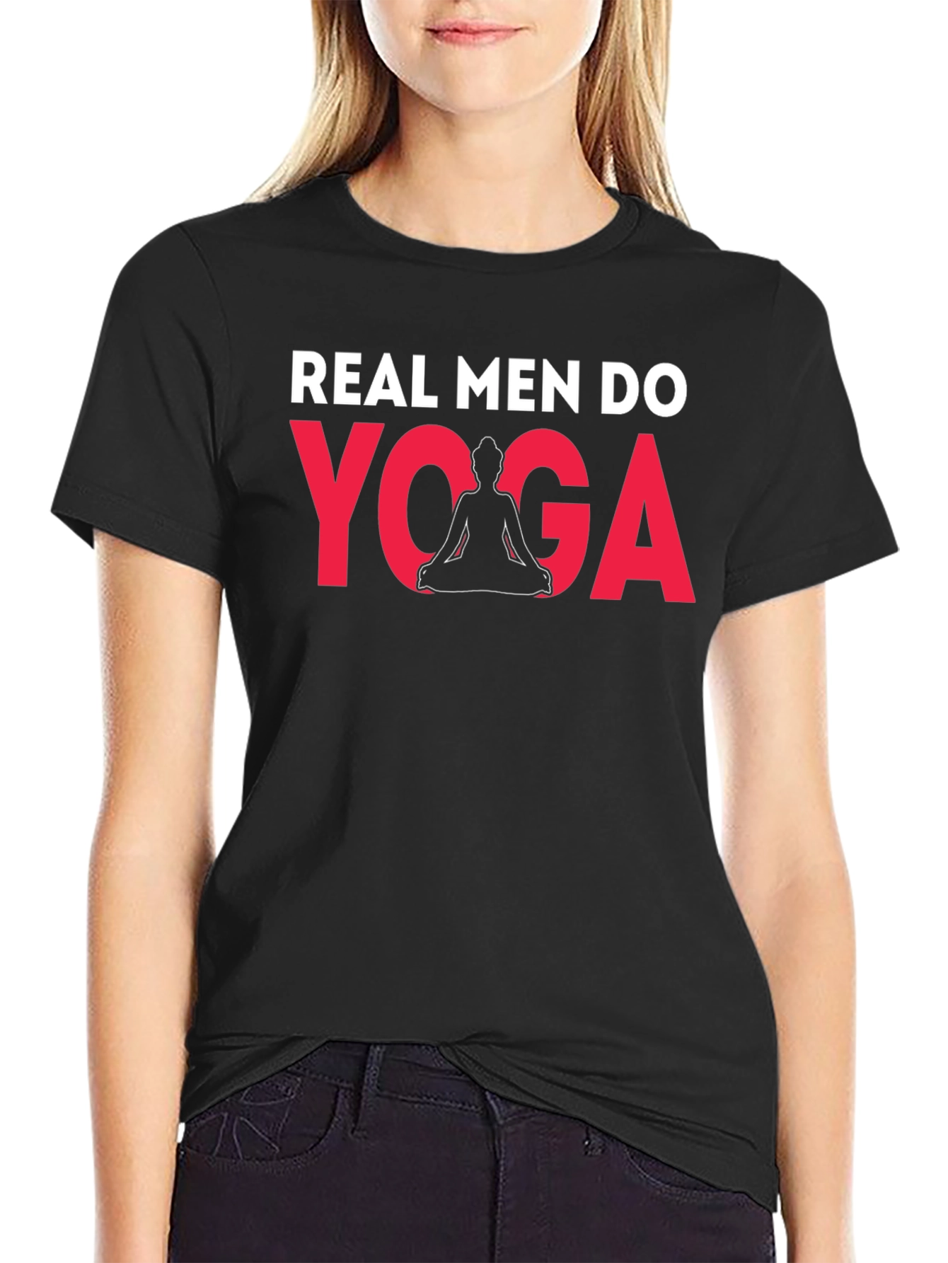 Real Men Do Yoga Graphic Tee - Black