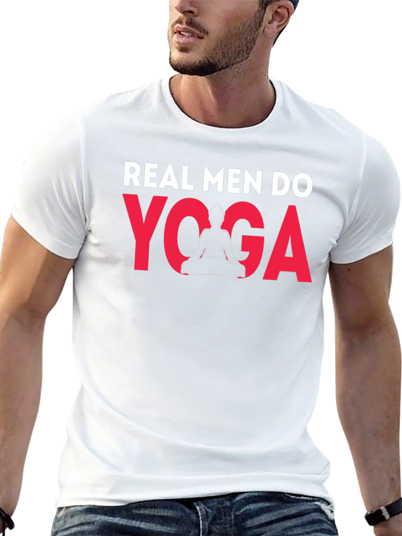Real Men Do Yoga Graphic Tee - Black