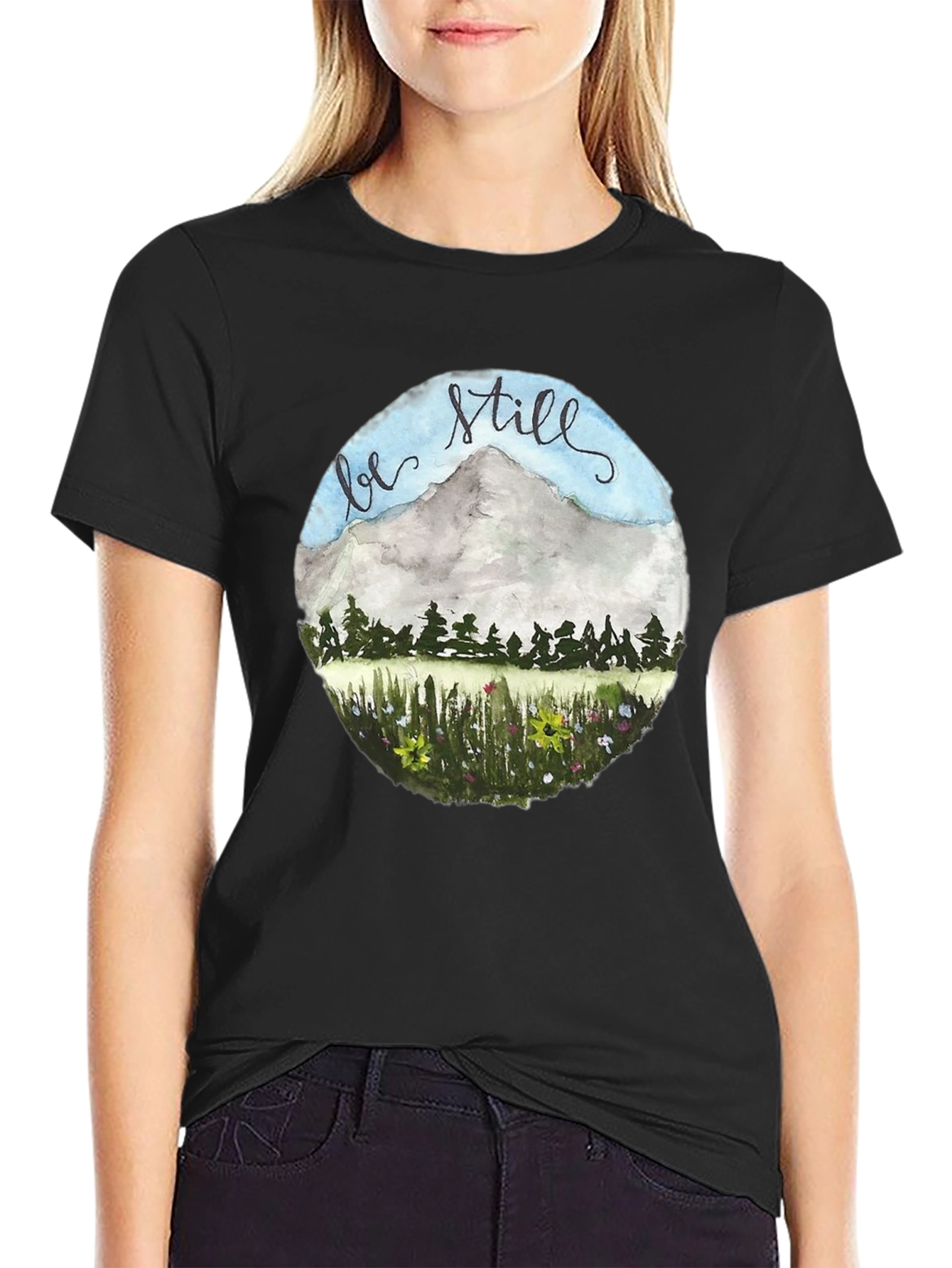 Be Still Mountain Graphic Tee
