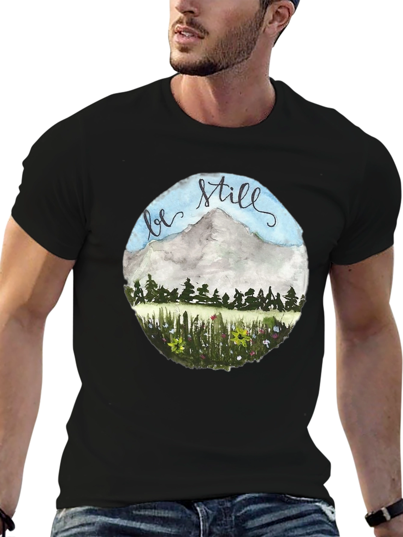 Be Still Mountain Graphic Tee