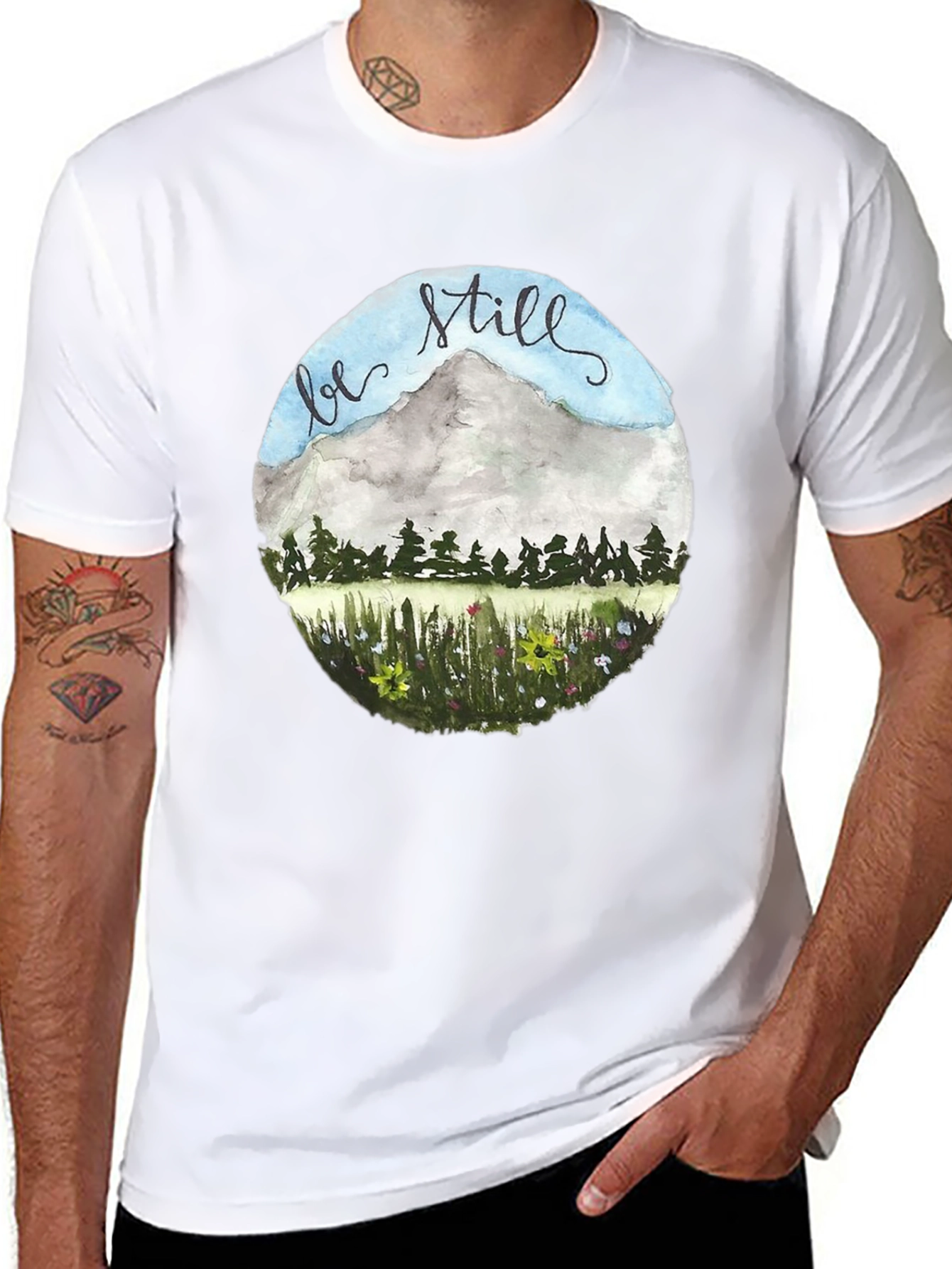 Be Still Mountain Graphic Tee