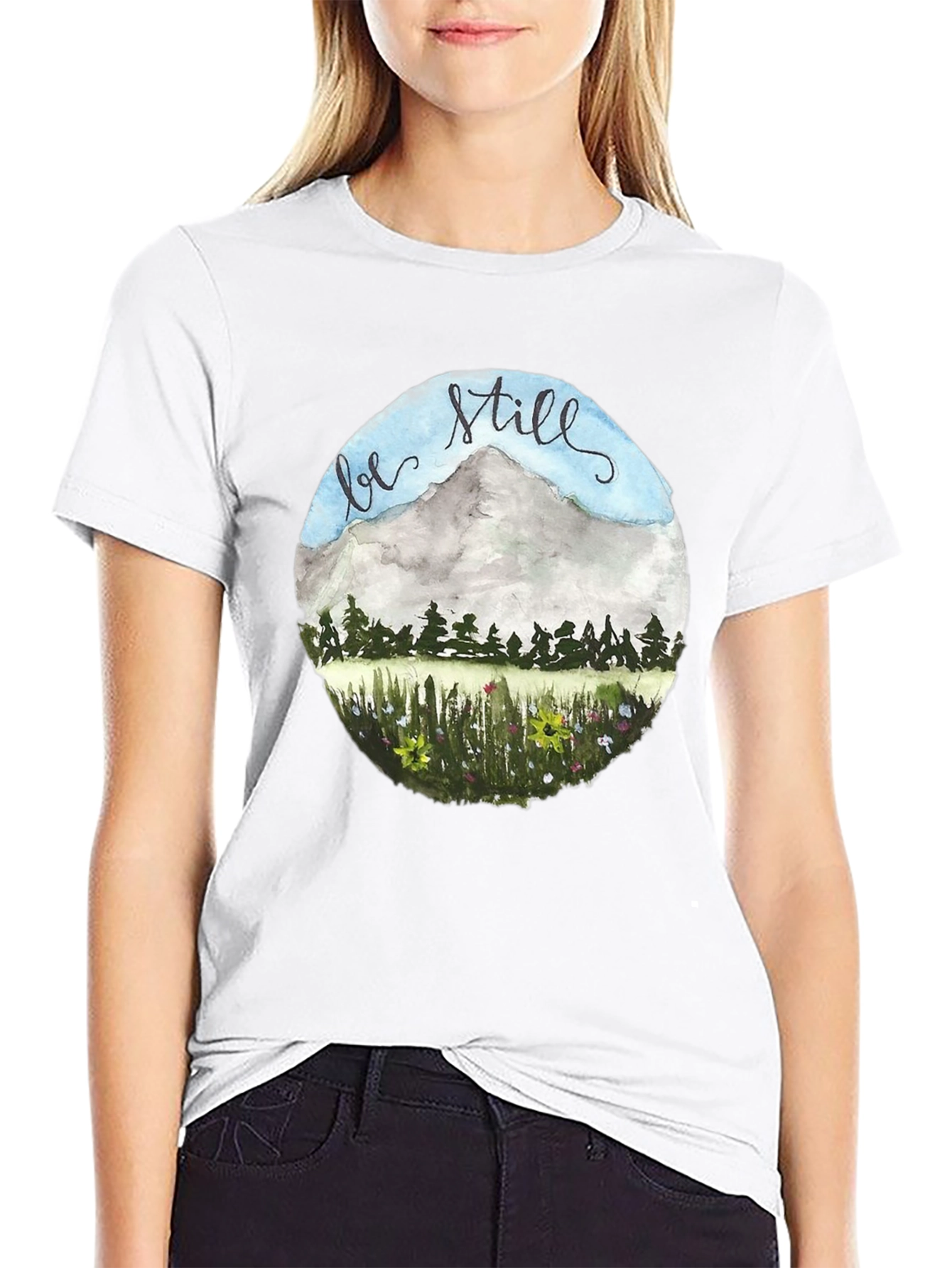 Be Still Mountain Graphic Tee