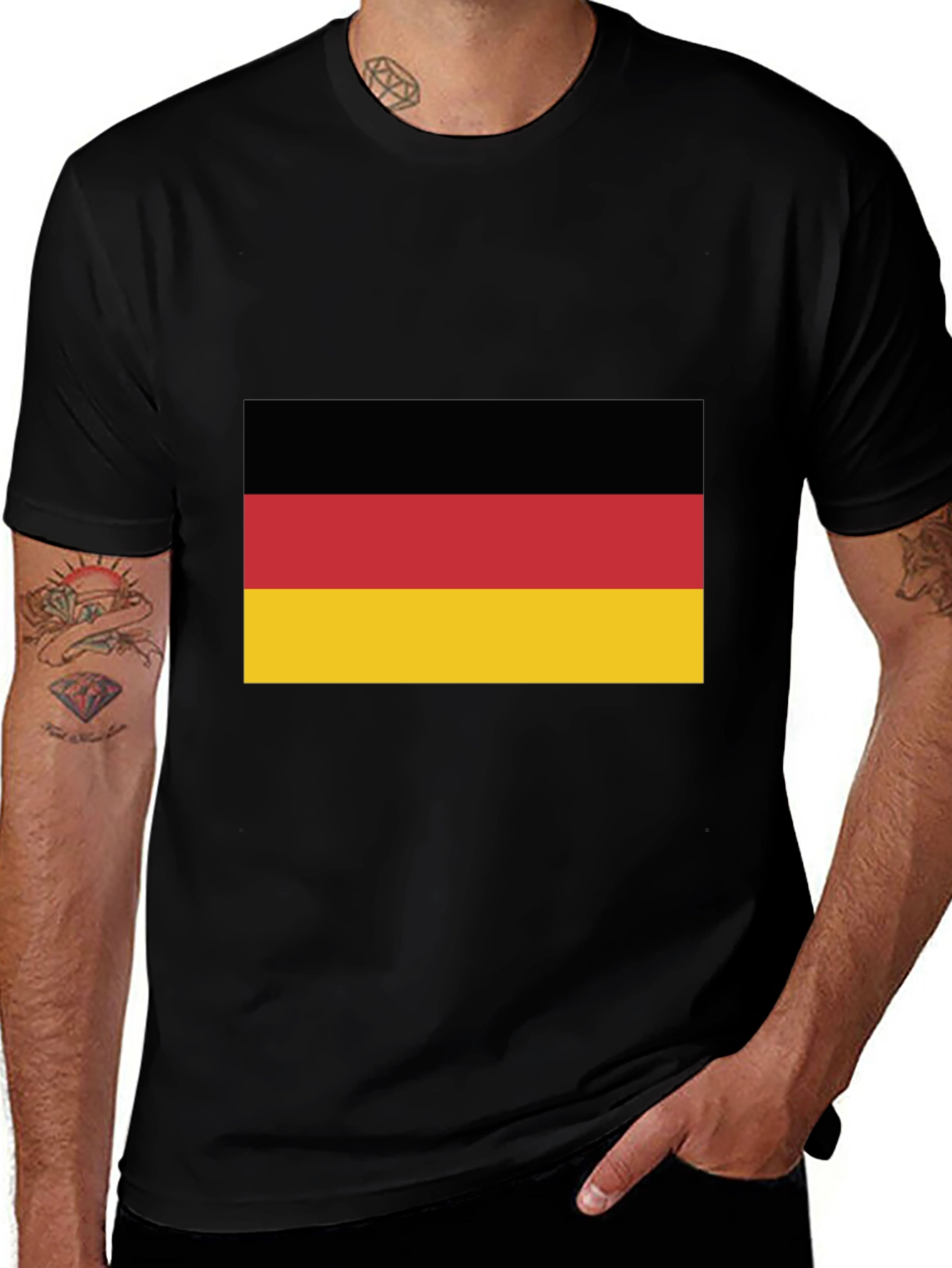 Germany Flag Graphic Tee - Black T-Shirt