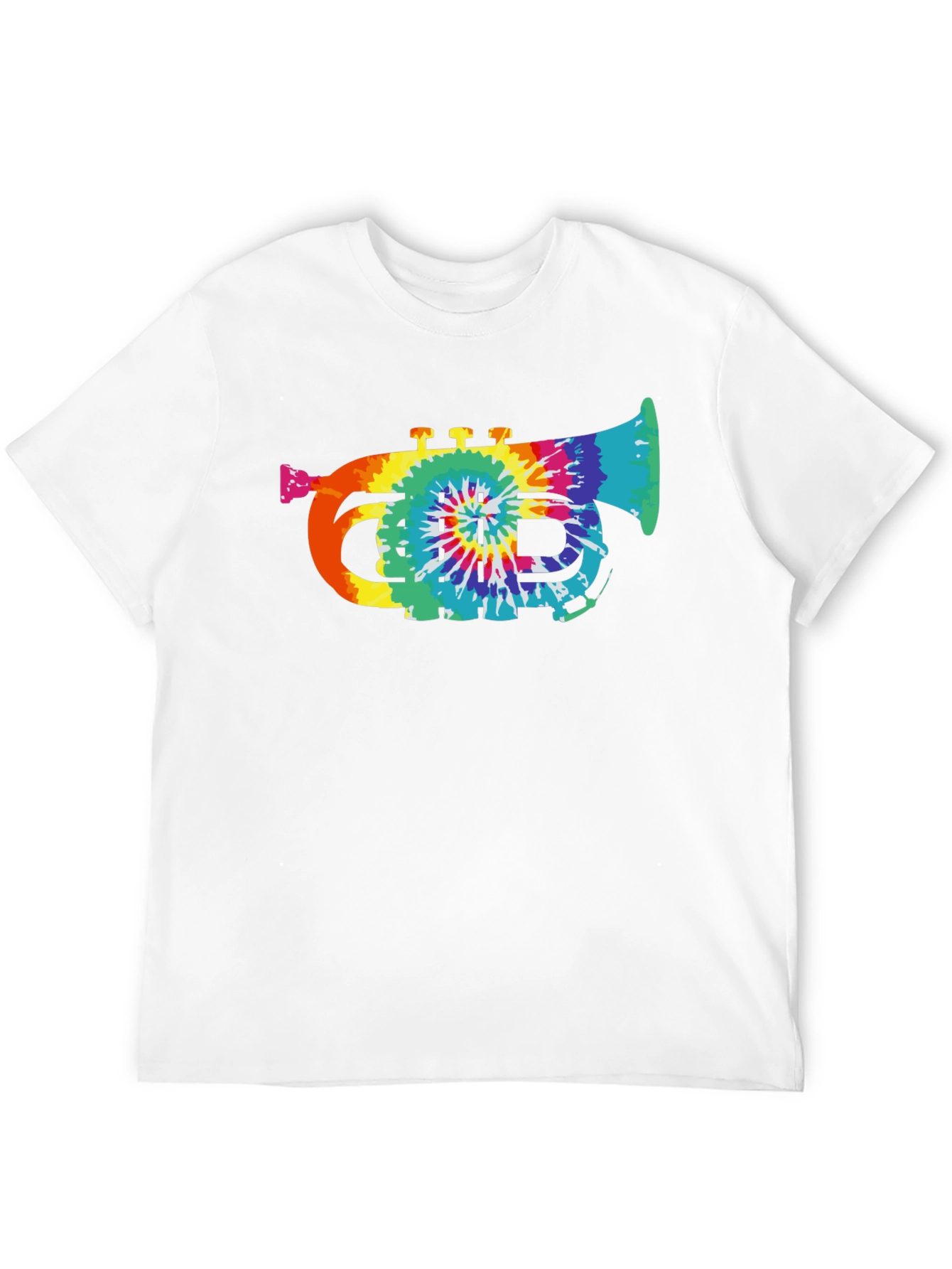 Tie Dye Trumpet Graphic Tee - Black