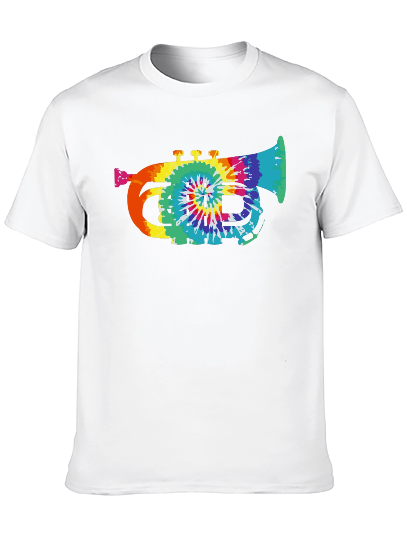 Tie Dye Trumpet Graphic Tee - Black