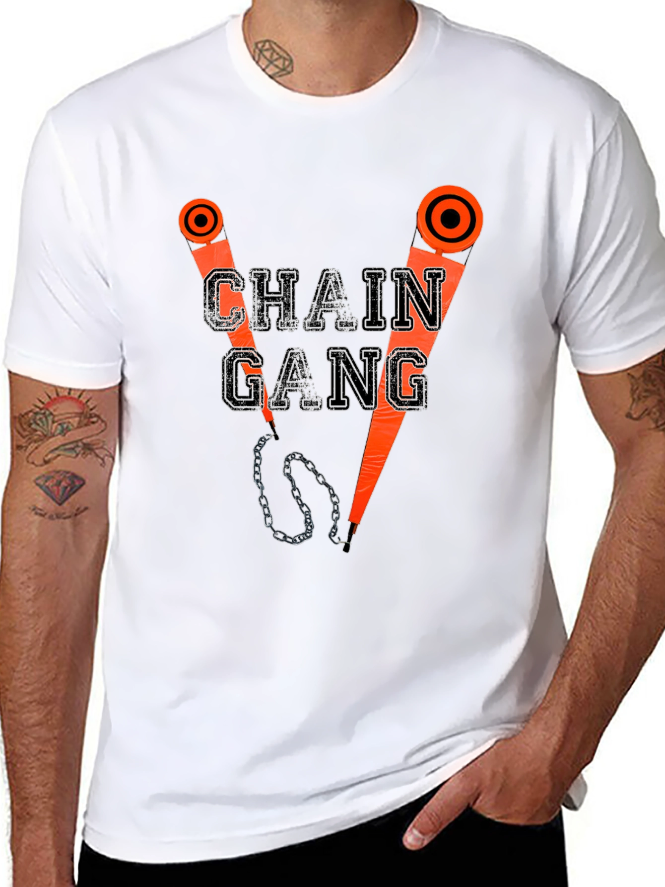 Chain Gang Graphic T-Shirt - Black