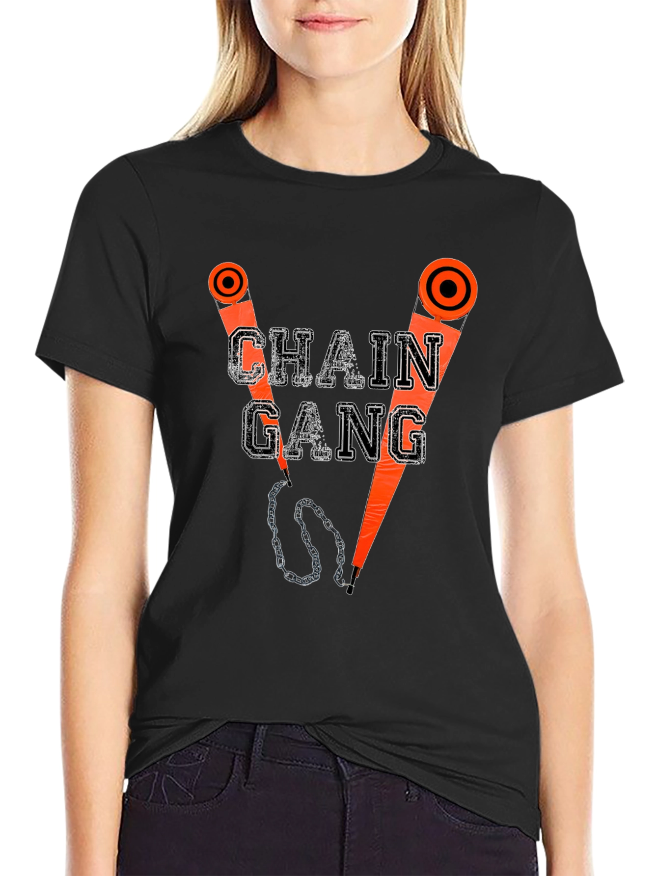 Chain Gang Graphic T-Shirt - Black
