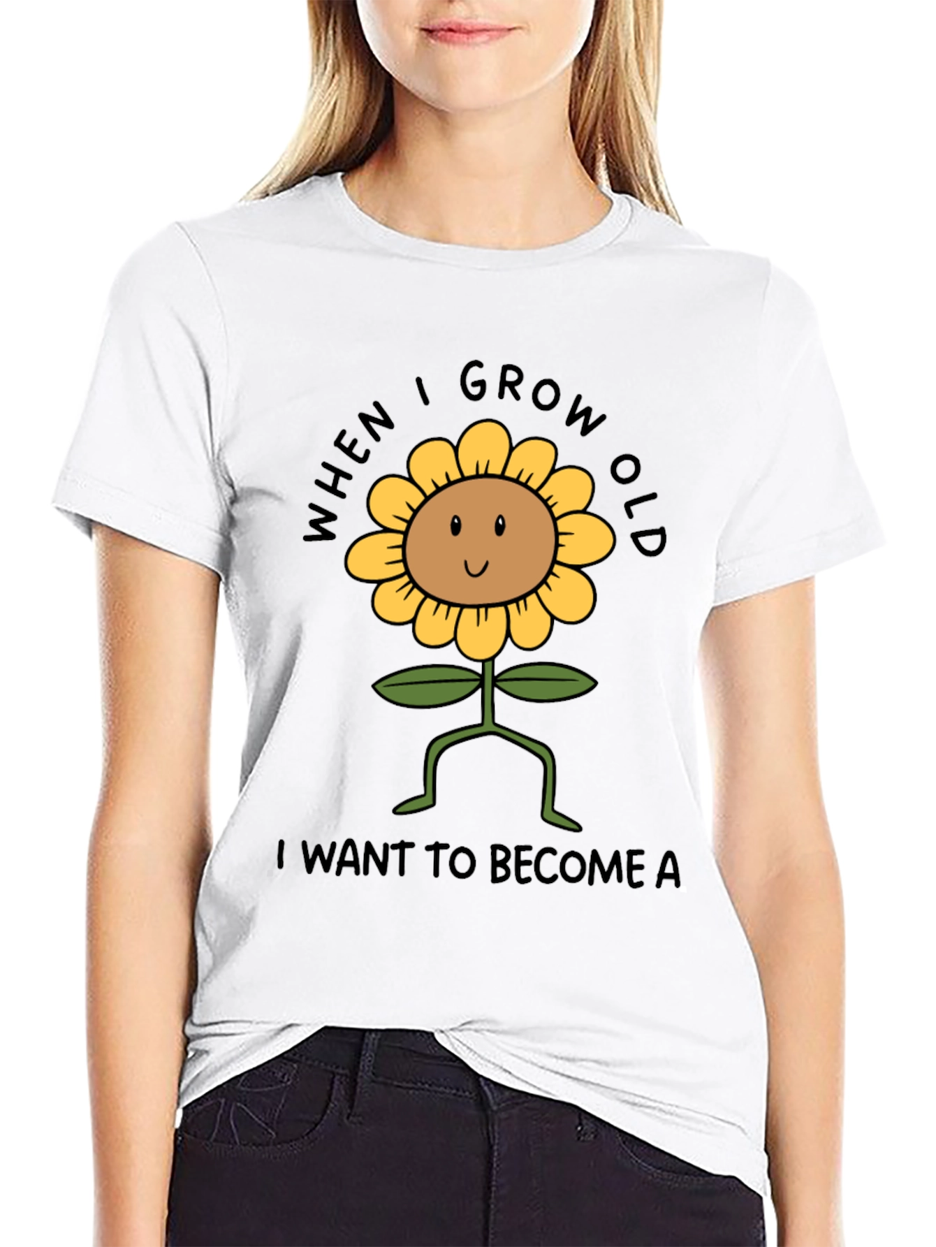 Sunflower Graphic Tee - When I Grow Old T-Shirt