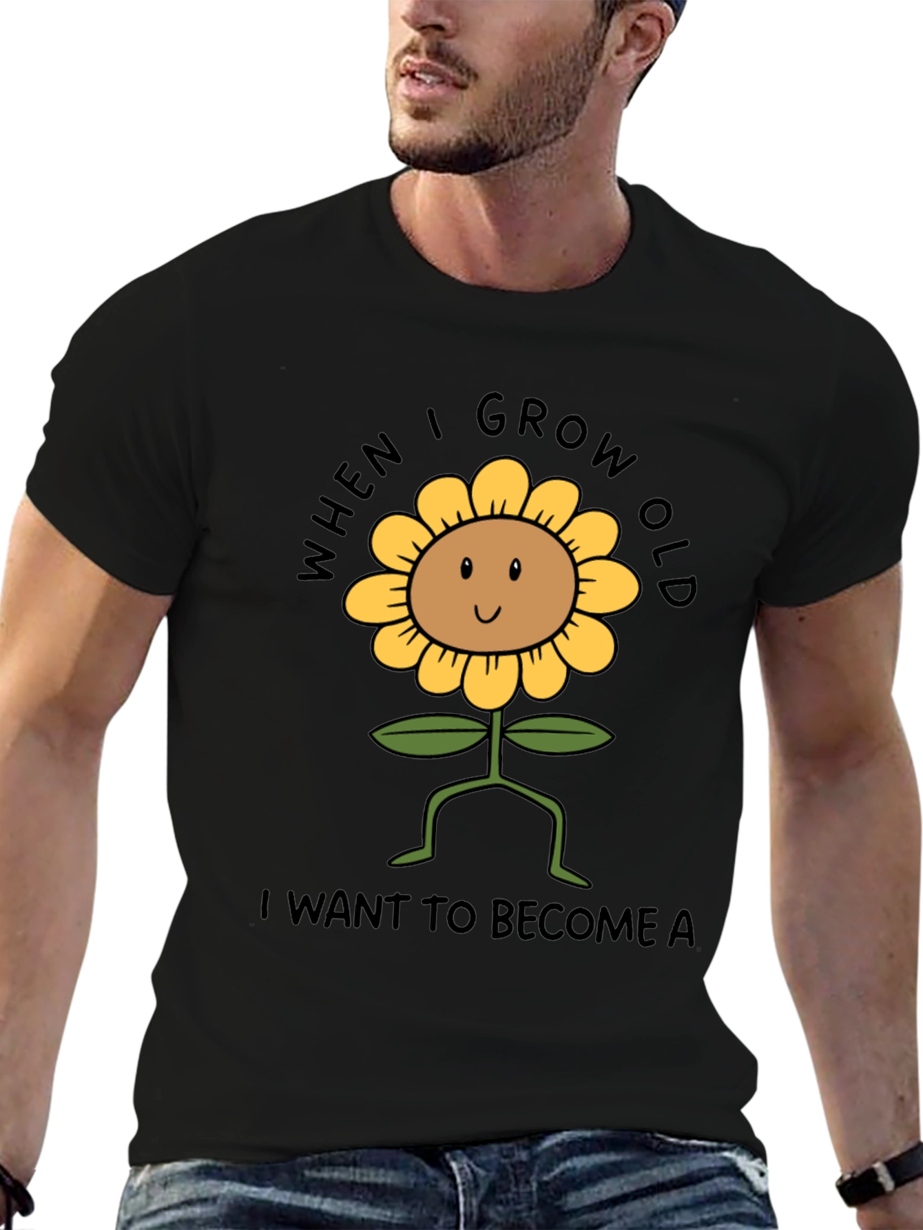 Sunflower Graphic Tee - When I Grow Old T-Shirt
