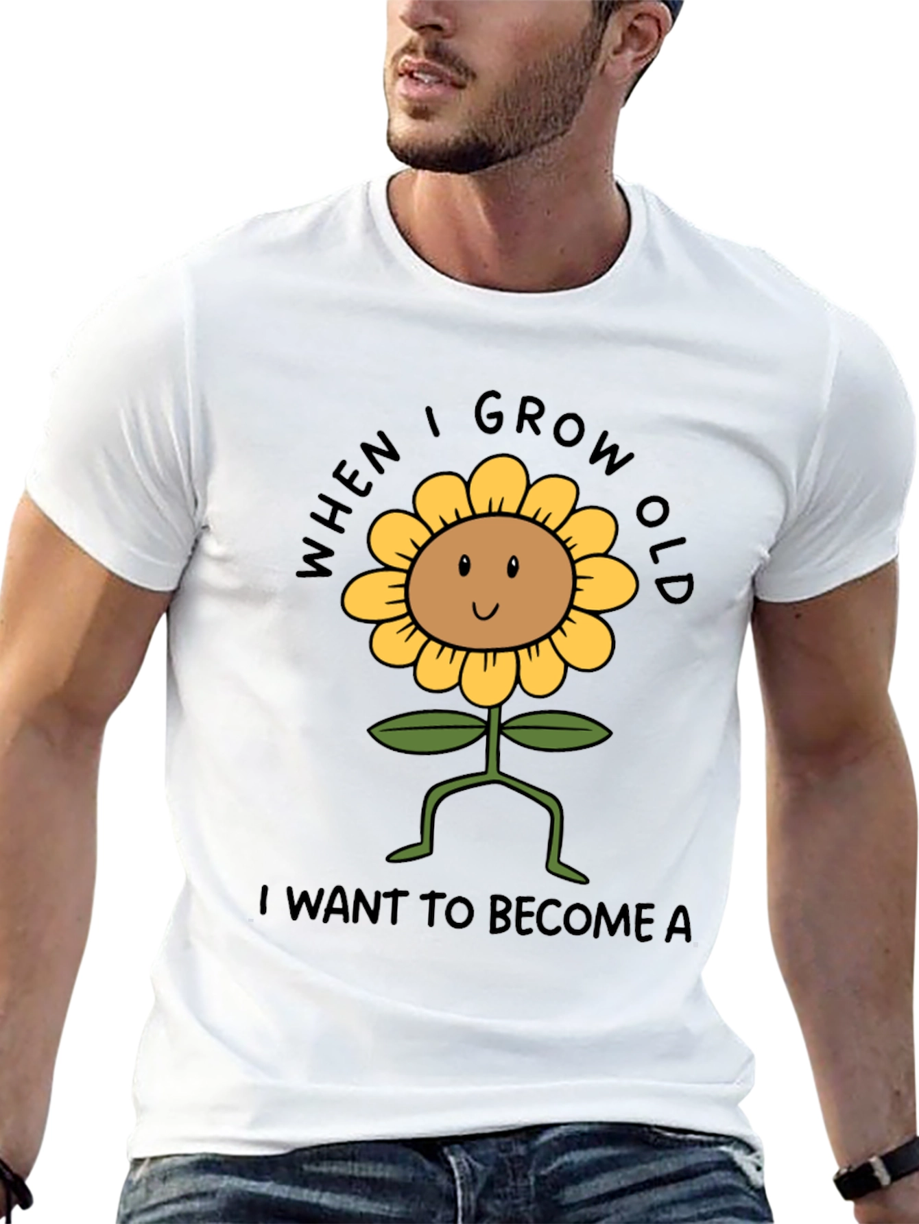 Sunflower Graphic Tee - When I Grow Old T-Shirt